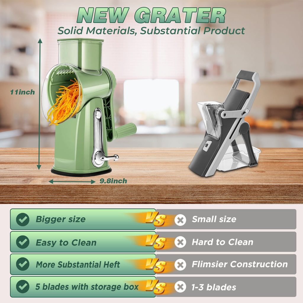 5 in 1 Rotary Cheese Grater Shredder