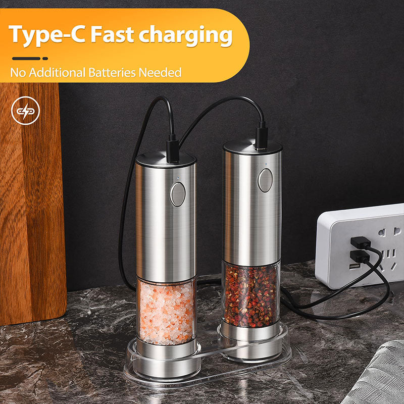 Rechargeable Electric Salt and Pepper Grinder Set