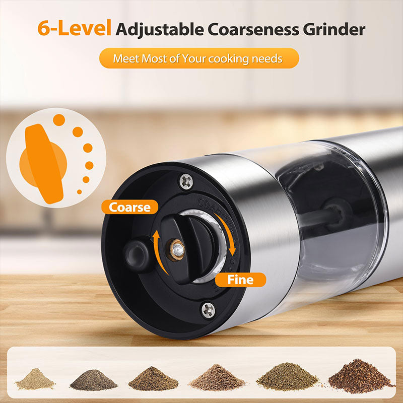Rechargeable Electric Salt and Pepper Grinder Set